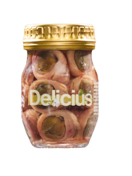 Рулетики из филе анчоусов с каперсами в оливковом масле Delicius Anjovisfileerullat kapriksella oliiviöljyssä 90г/54г MSC