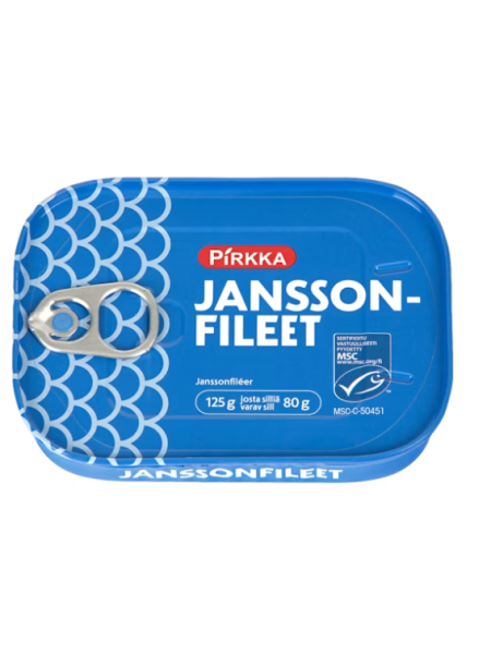 Филе анчоусов Pirkka janssonfileet 125/80г MSC