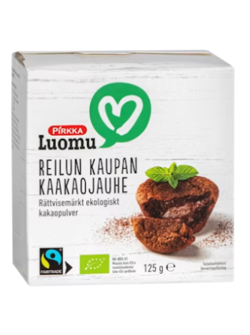 Органический какао-порошок Pirkka Luomu Reilun kaupan kaakaojauhe 125 г