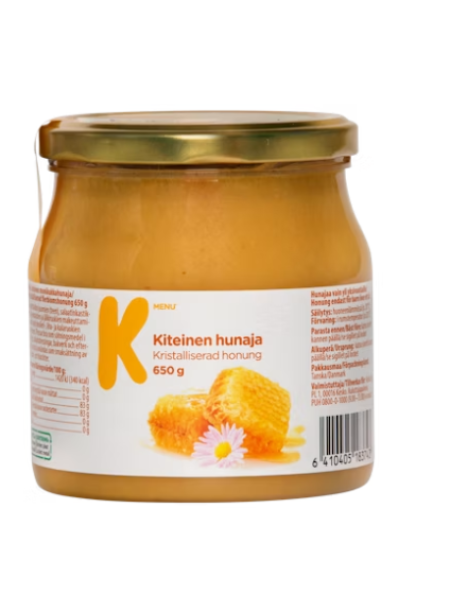 Кристаллический мед K-Menu kiteinen hunaja 650 г