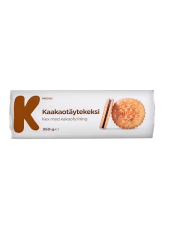 Печенье с какао-начинкой K-Menu kaakaotäytekeksi 350 г