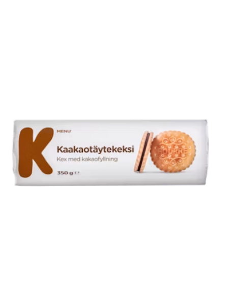 Печенье с какао-начинкой K-Menu kaakaotäytekeksi 350 г