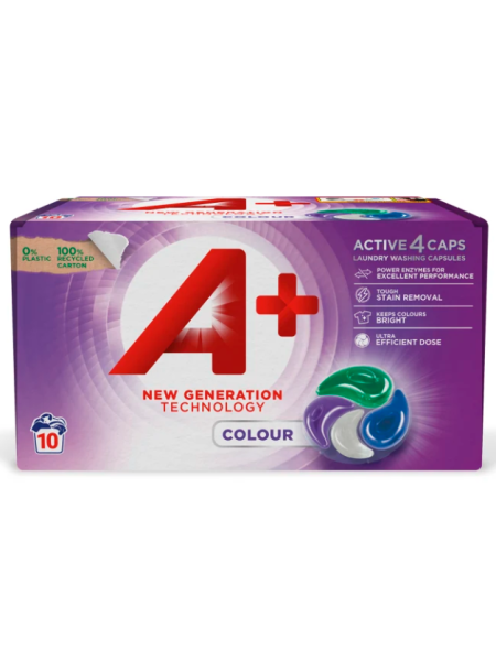 Капсулы для стирки цветного белья A+ Active4 Caps Colour 10 шт
