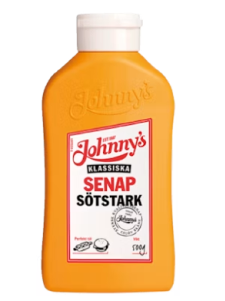 Горчица сладко-острая Johnny's sinappi makea-väkevä 500 г