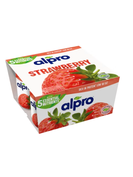 Соевый йогурт с клубникой Alpro mansikka soijavalmiste 4x125 г