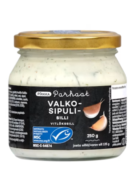 Филе сельди с чесноком Pirkka Parhaat valkosipulisilli 250/125 г