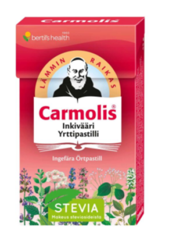 Травяные пастилки с имбирем CARMOLIS INKIVÄÄRI YRTTIPASTILLI 45 г