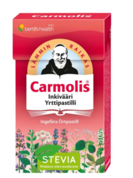 Травяные пастилки с имбирем CARMOLIS INKIVÄÄRI YRTTIPASTILLI 45 г