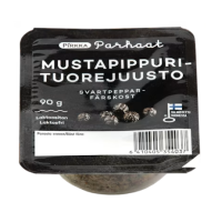 Сыр мягкий с чёрным перцем Pirkka Parhaat mustapippurituorejuusto 90 г
