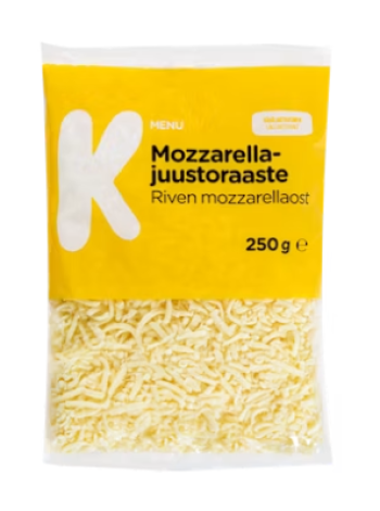 Тертый сыр моцарелла K-Menu mozzarellajuustoraaste 250 г