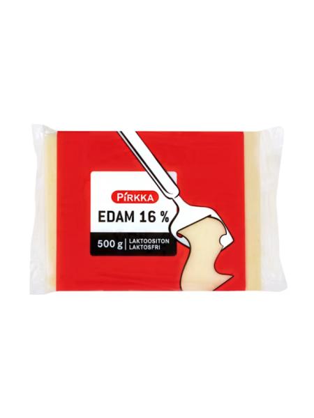 Сыр сливочный Pirkka edam 16% 500 г без лактозы