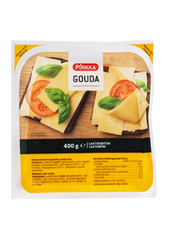 Сыр гауда Pirkka gouda 400 г с низким содержанием лактозы