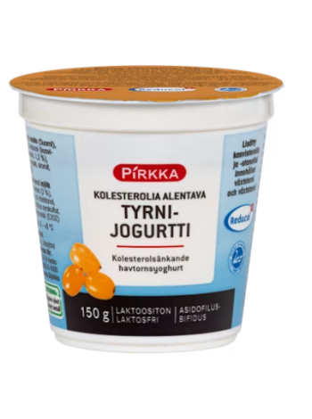 Йогурт для снижения уровня холестерина Pirkka Reducol kolesterolia 150 г облепиха