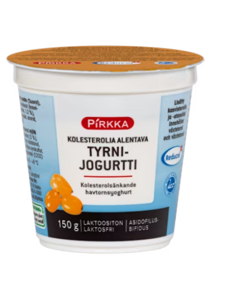 Йогурт для снижения уровня холестерина Pirkka Reducol kolesterolia 150 г облепиха