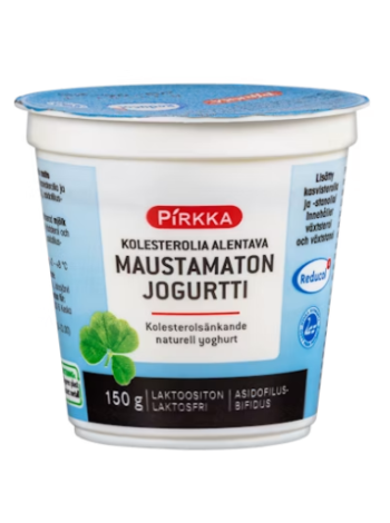 Йогурт для снижения уровня холестерина Pirkka Reducol jogurtti maustamaton 150 г без лактозы