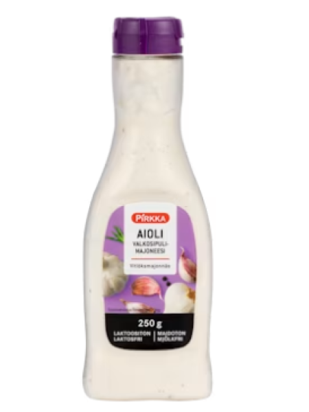 Чесночный майонез Pirkka Aioli valkosipulimajoneesi 250 г без лактозы