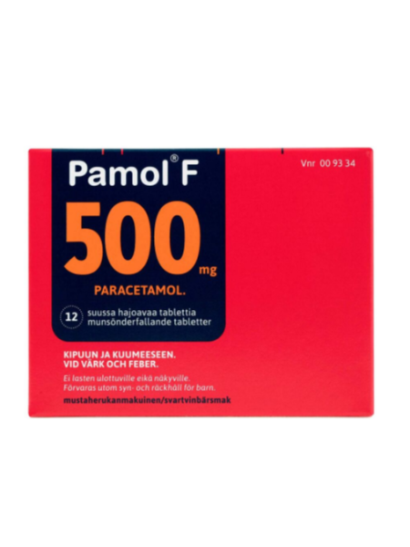 Лечение боли и лихорадки PAMOL F 500 мг 12 шт