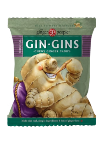 Оригинальные имбирные конфеты Gin Gins Original inkiväärimakeinen 150г