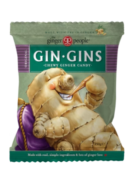 Оригинальные имбирные конфеты Gin Gins Original inkiväärimakeinen 150г
