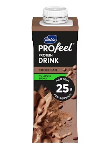 Несладкий протеиновый напиток шоколадный Valio PROfeel sokeroimaton proteiinijuoma suklainen UHT 2,5 дл