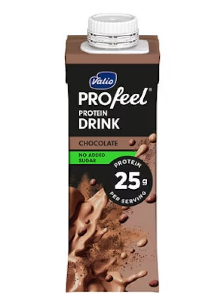 Несладкий протеиновый напиток шоколадный Valio PROfeel sokeroimaton proteiinijuoma suklainen UHT 2,5 дл  