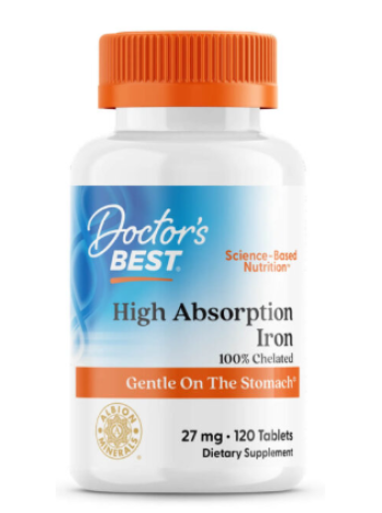 Биологически активная добавка Doctor’s BEST High Absorption Iron 27 mg 120 таб