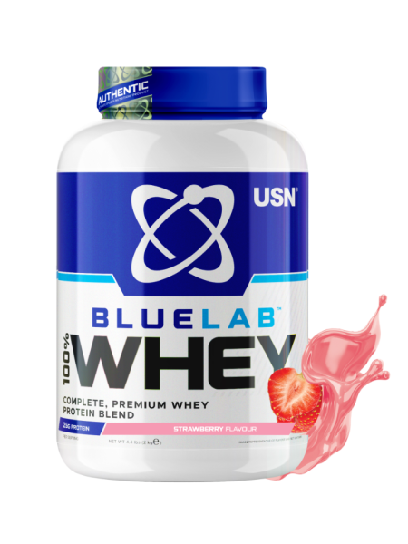 Сывороточный протеин USN BLUELAB 100% WHEY Strawberry 2 кг клубника