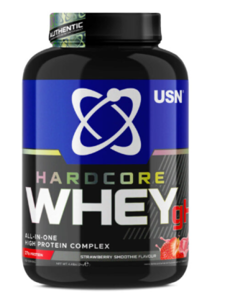 Пищевая добавка для восстановления после тренировки USN HARDCORE WHEY gH Strawberry Smoothie 2кг клубничный смузи