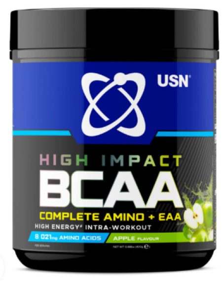 Добавка для поддержания уровня энергии USN HIGH IMPACT BCAA COMPLETE AMINO + EAA 400 г  яблоко 