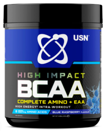 Добавка  для поддержания уровня энергии USN HIGH IMPACT BCAA COMPLETE AMINO + EAA 400 г  Голубая малина