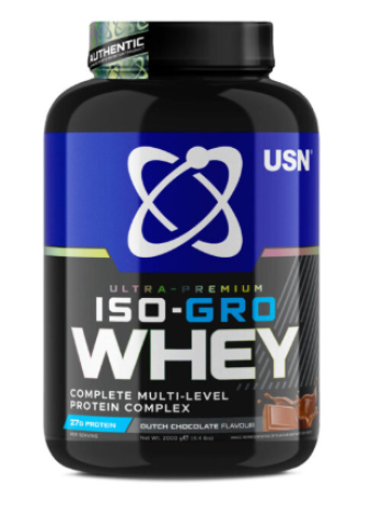 Добавка для наращивания мышечной массы USN ISO-GRO WHEY 2 кг голландский шоколад
