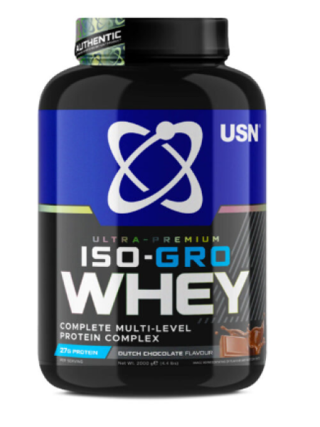 Добавка для наращивания мышечной массы USN ISO-GRO WHEY 2 кг голландский шоколад