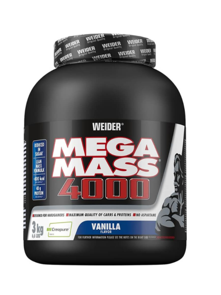 Добавка для набора сытой массы WEIDER MEGA MASS 4000 3кг Ваниль