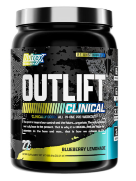 Универсальный предтренировочный комплекс Nutrex Research OUTLIFT CLINIVAL 639,91 г Черничный лимонад