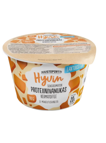 Протеиновый пудинг Juustoportti Hyvin sokeroimaton proteiinivanukas kermatoffee 180 г кремовая ириска