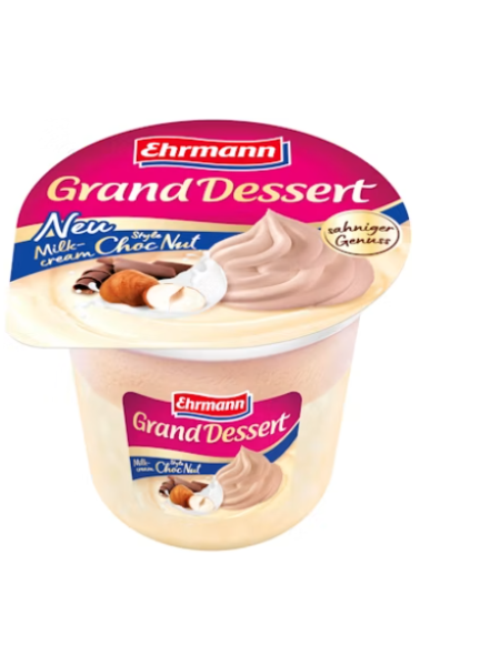 Молочный крем-пудинг с шоколадно-ореховым муссом Ehrmann Grand Dessert 190 г