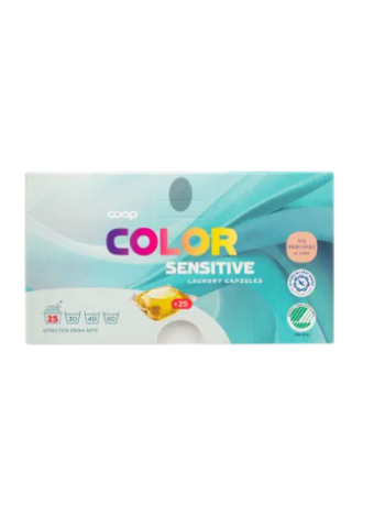 Таблетки для стирки цветного белья Coop Color Sensitive 25 шт