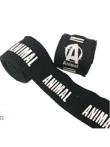 Боксерская повязка ANIMAL FIGHT WRAPS Black цвет черный