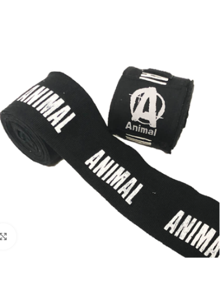 Боксерская повязка ANIMAL FIGHT WRAPS Black цвет черный