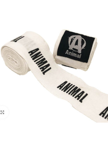 Боксерская повязка ANIMAL FIGHT WRAPS White