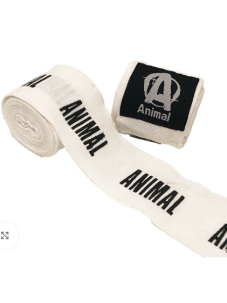 Боксерская повязка ANIMAL FIGHT WRAPS White