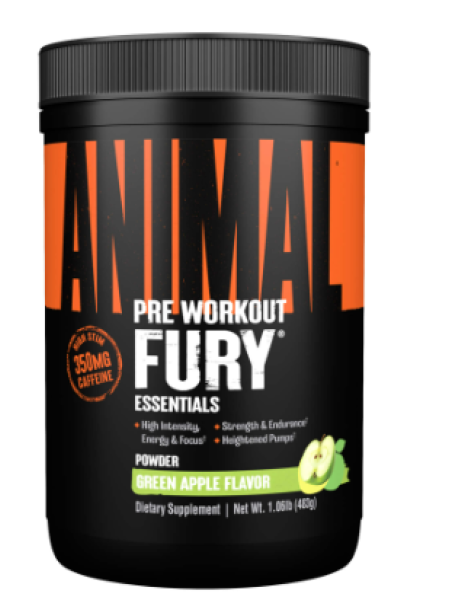 Предтренировочный порошок ANIMAL Fury Green Apple 483 г зеленое яблоко