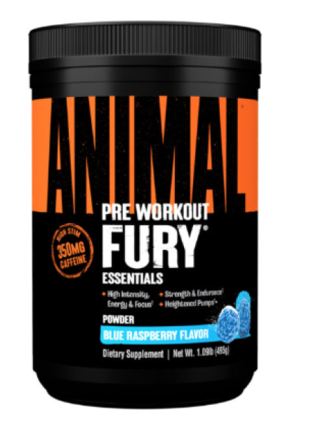 Предтренировочный комплекс ANIMAL Fury Blue Raspberry 495 г голубая малина