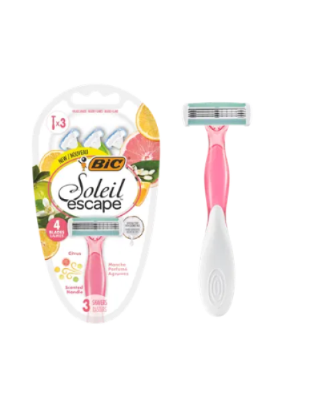 Женские станки BIC Soleil Escape 4 лезвия 3 шт со вкусом цитрусовых 