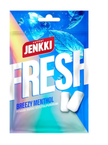 Жевательная резинка Jenkki Fresh Breezy с ментолом и ксилитом 35г