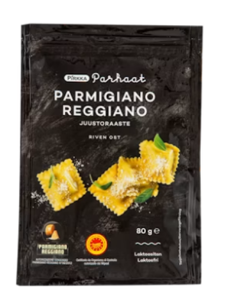 Тертый сыр Pirkka Parhaat Parmigiano Reggiano 80 г