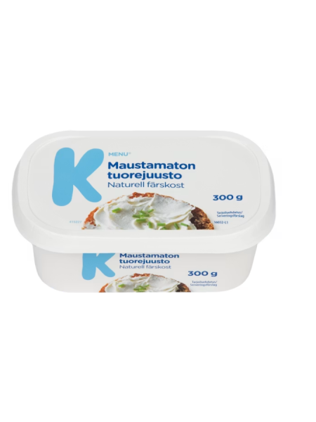 Сливочный сыр K-Menu Tuorejuusto Maustamaton 300 г без добавок