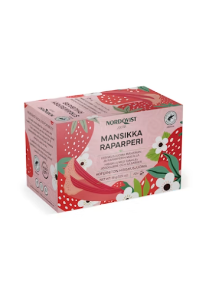 Чай Nordqvist mansikka-raparperi 20x1,75г клубника ревень