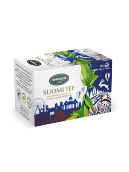 Чай черный с черникой Nordqvist musta tee Suomi 20x1,75 г