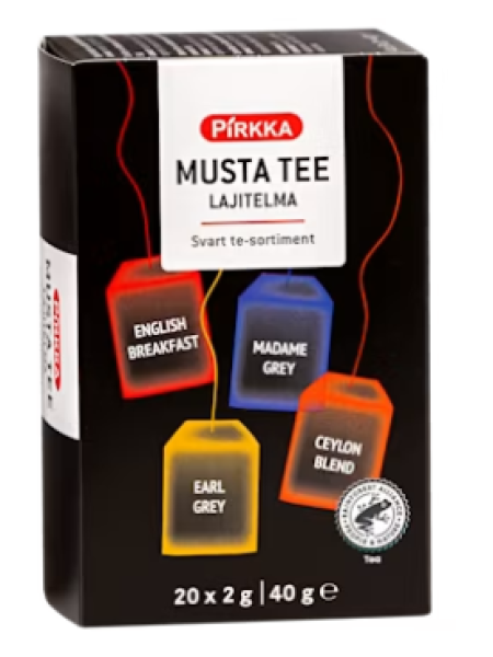 Ассорти черного чая Pirkka musta tee lajitelma 20 шт